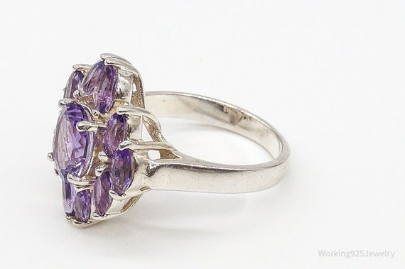 Large Amethyst Sterling Silver Ring - Size 9.75 - image 4