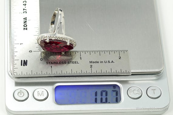Designer Lab Ruby & Cubic Zirconia Sterling Silve… - image 8
