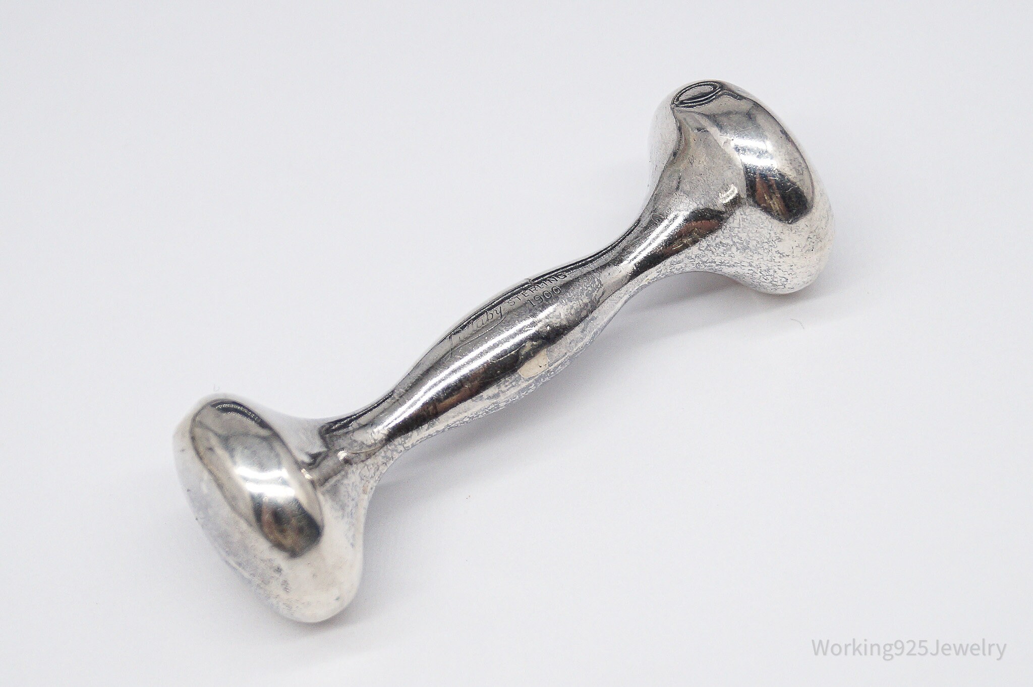 Antique Designer Lullaby Dated 1900 Large Sterling Silver Baby