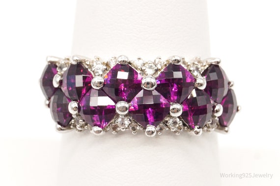 Vintage Designer Pink Topaz Cubic Zirconia Sterli… - image 1