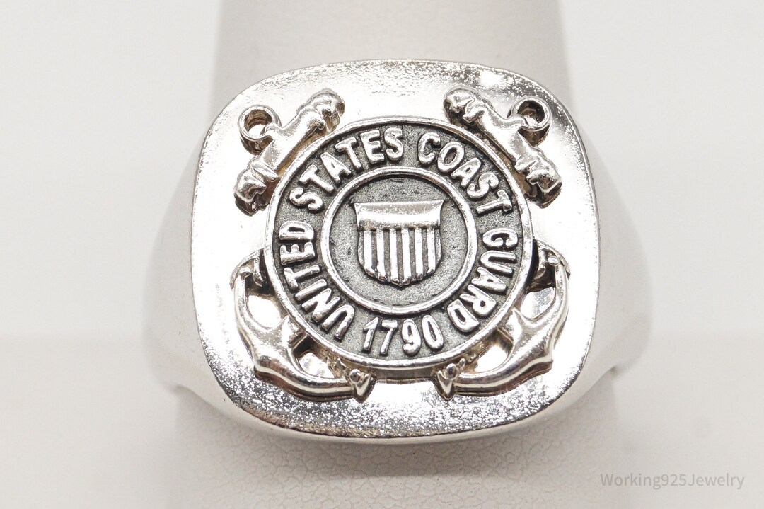 Coast Guard Ring, Sterling Silver Finish, Gold, Rose Gold Finish, Unisex  Ring - Etsy