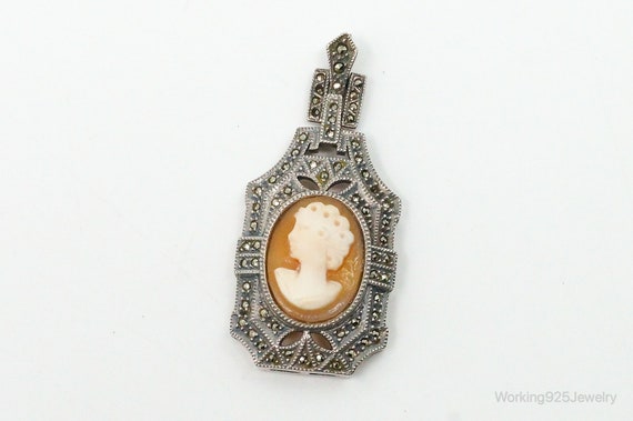 Vintage Judith Jack Carved Shell Lady Cameo Marca… - image 4