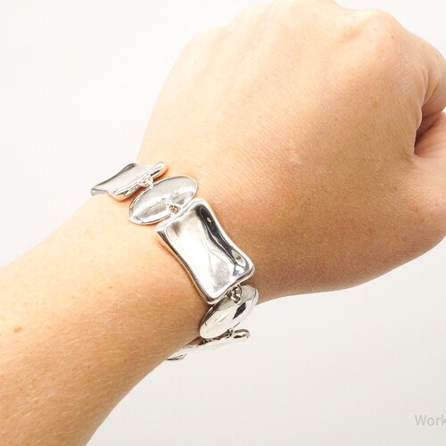 Designer Robert Lee Morris Modernist Sterling Silver shops Toggle Bracelet