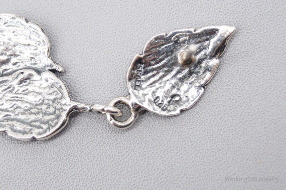 Vintage Israel Designer Leaves Sterling Silver Ea… - image 7