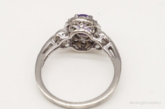 Vintage Amethyst Cubic Zirconia Sterling Silver R… - image 5