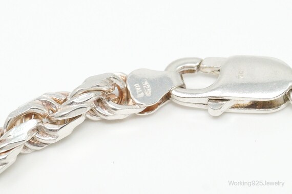 Vintage Italian Rope Chain Sterling Silver Bracel… - image 4