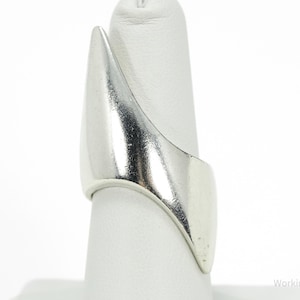 Vintage Modernist Style Sterling Silver Ring - Size 6.75