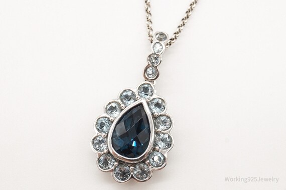 Vintage Blue Topaz Sterling Silver Necklace - image 5