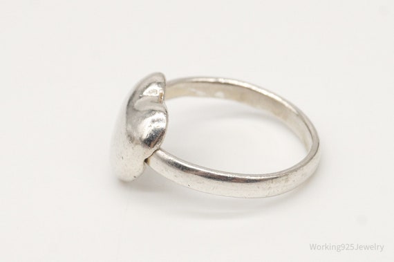 Vintage Sliding Heart Sterling Silver Ring - Size… - image 5