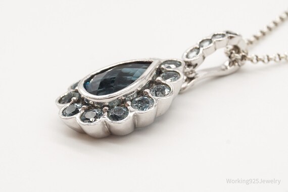 Vintage Blue Topaz Sterling Silver Necklace - image 6