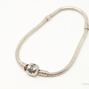 Designer Pandora Iconic Sterling Silver Clasp Charm Bracelet