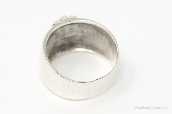 Vintage Thailand Sterling Silver Wide Ring - Size… - image 4