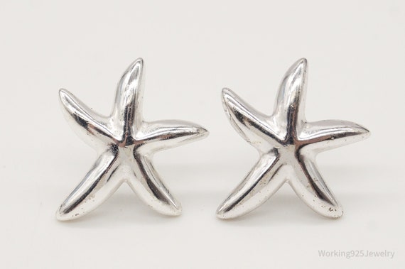 Vintage Starfish Sterling Silver Earrings - image 5