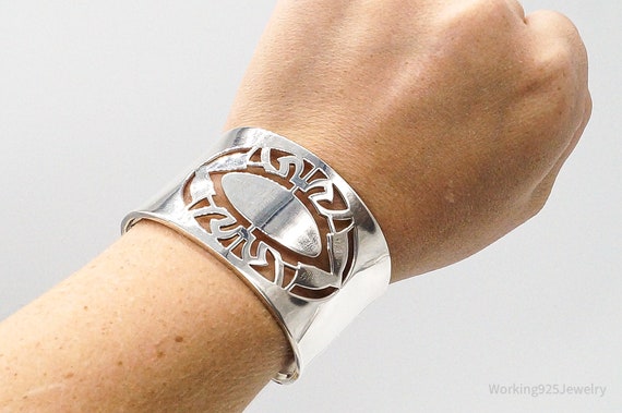 Designer ELLE Ruby Sterling Silver Cuff Bracelet - image 8