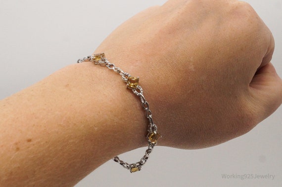 Vintage Citrine Sterling Silver Bracelet - image 7