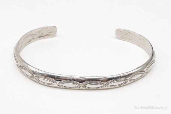Vintage Native American Unsigned Silver Cuff Brac… - image 2