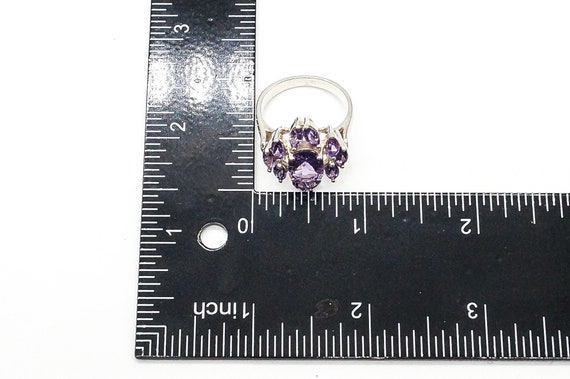 Large Amethyst Sterling Silver Ring - Size 9.75 - image 7