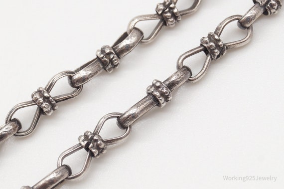 Vintage Brutalist Silver Toggle Necklace - image 8