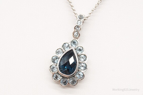 Vintage Blue Topaz Sterling Silver Necklace - image 3