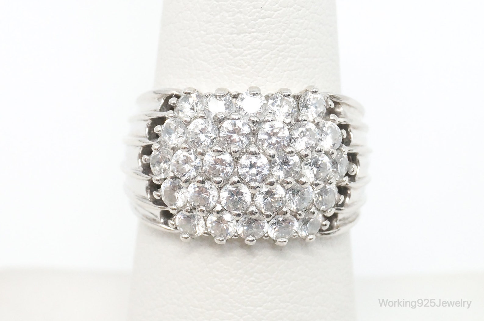 Vintage Designer Diamonique DQCZ Sterling Silver Ring SZ 7 Etsy