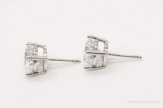 Vintage Cubic Zirconia Sterling Silver Earrings - image 5