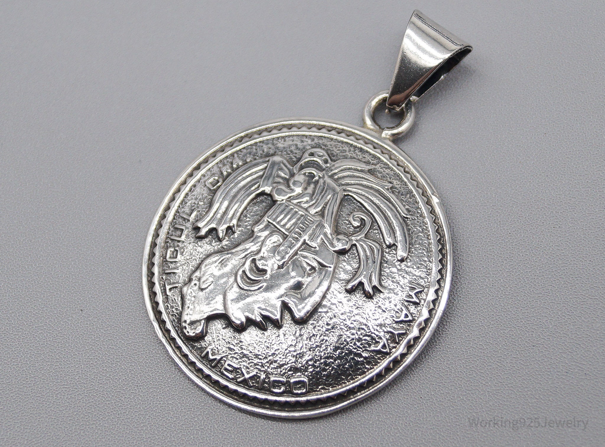 Large Vintage Mexico Mayan Warrior Sterling Silver Pendant - Etsy