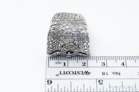 Vintage Marcasite Sterling Silver Ring - Size 8.75 - image 7
