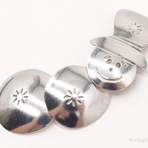 Grande broche vintage Frosty le bonhomme de neige en mouvement en argent sterling