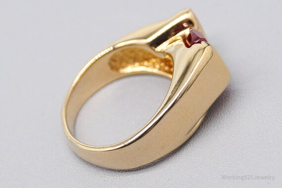 UTC Lab Ruby Gold Over Sterling Silver Ring - Siz… - image 6