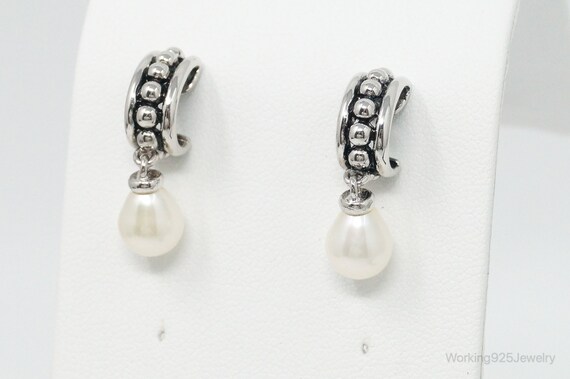 Designer Pearl Sterling Silver Earrings - image 3