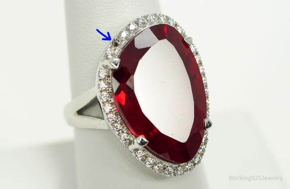 Designer Lab Ruby & Cubic Zirconia Sterling Silve… - image 10