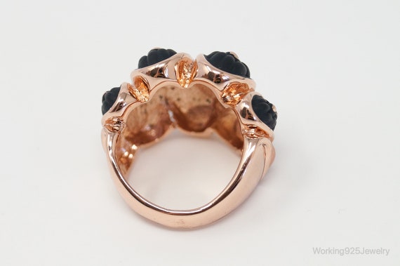 VTG Art Deco Style Rose Gold Enamel Statement Cos… - image 5