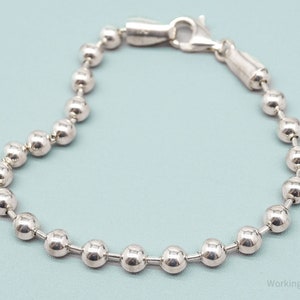 Vintage Italian Ball Chain Sterling Silver Bracelet - 7.25" - Etsy ...