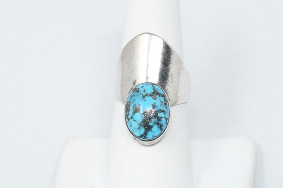 Vintage Mexico Handmade Turquoise Sterling Silver… - image 1