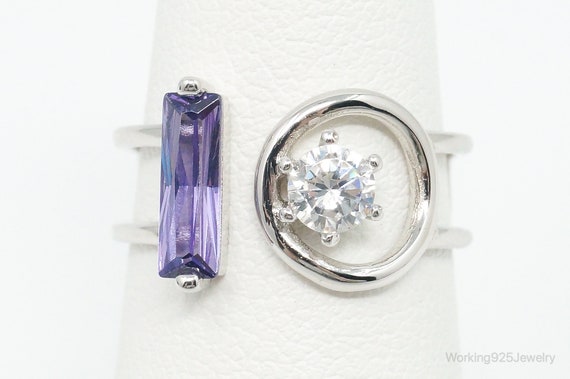 Amethyst Cubic Zirconia Sterling Silver Ring - Si… - image 3
