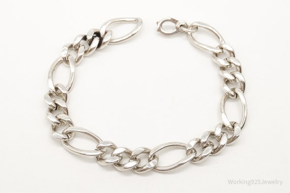 Antique Danecraft Chain Link Sterling Silver Brac… - image 1