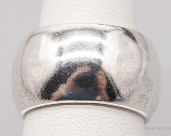 Anillo vintage de plata de ley con banda ancha - Talla 7.25
