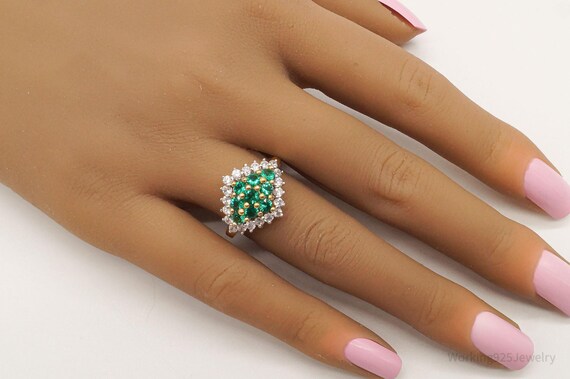 Designer UTC Lab Emerald Cubic Zirconia Gold Verm… - image 8