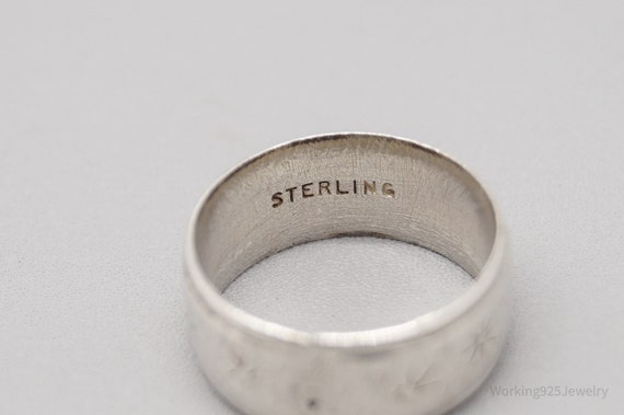Antique Sun Starburst Design Sterling Silver Band… - image 5