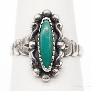 Vintage Bell Trading Post Turquoise Sterling Silver Ring - Size 4.75