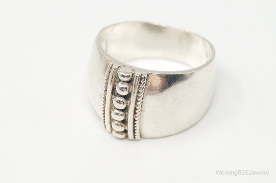 Vintage Thailand Sterling Silver Wide Ring - Size… - image 3