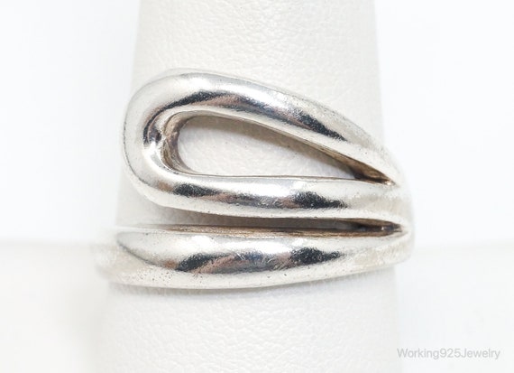 Vintage Modernist Style Sleek Minimalist Sterling Silver Ring - Etsy