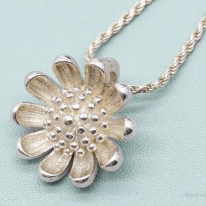 Vintage Flower Sterling Silver Necklace 16&quot;