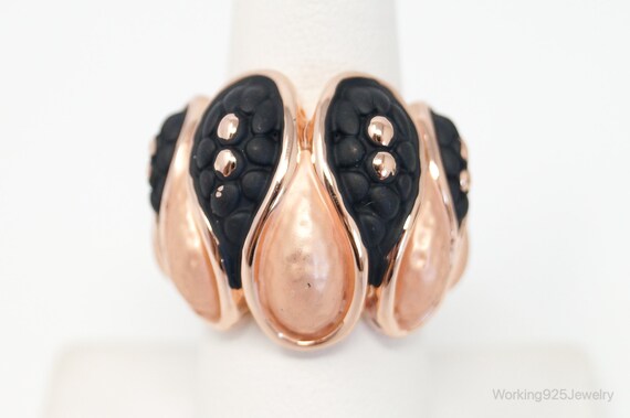 VTG Art Deco Style Rose Gold Enamel Statement Cos… - image 3