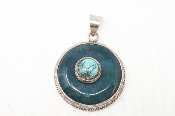 Vintage Southwest Style Turquoise Sterling Silver… - image 2