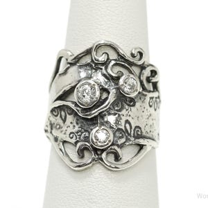 Vintage Israel Didae Cubic Zirconia Sterling Silver Ring - Size 7.25