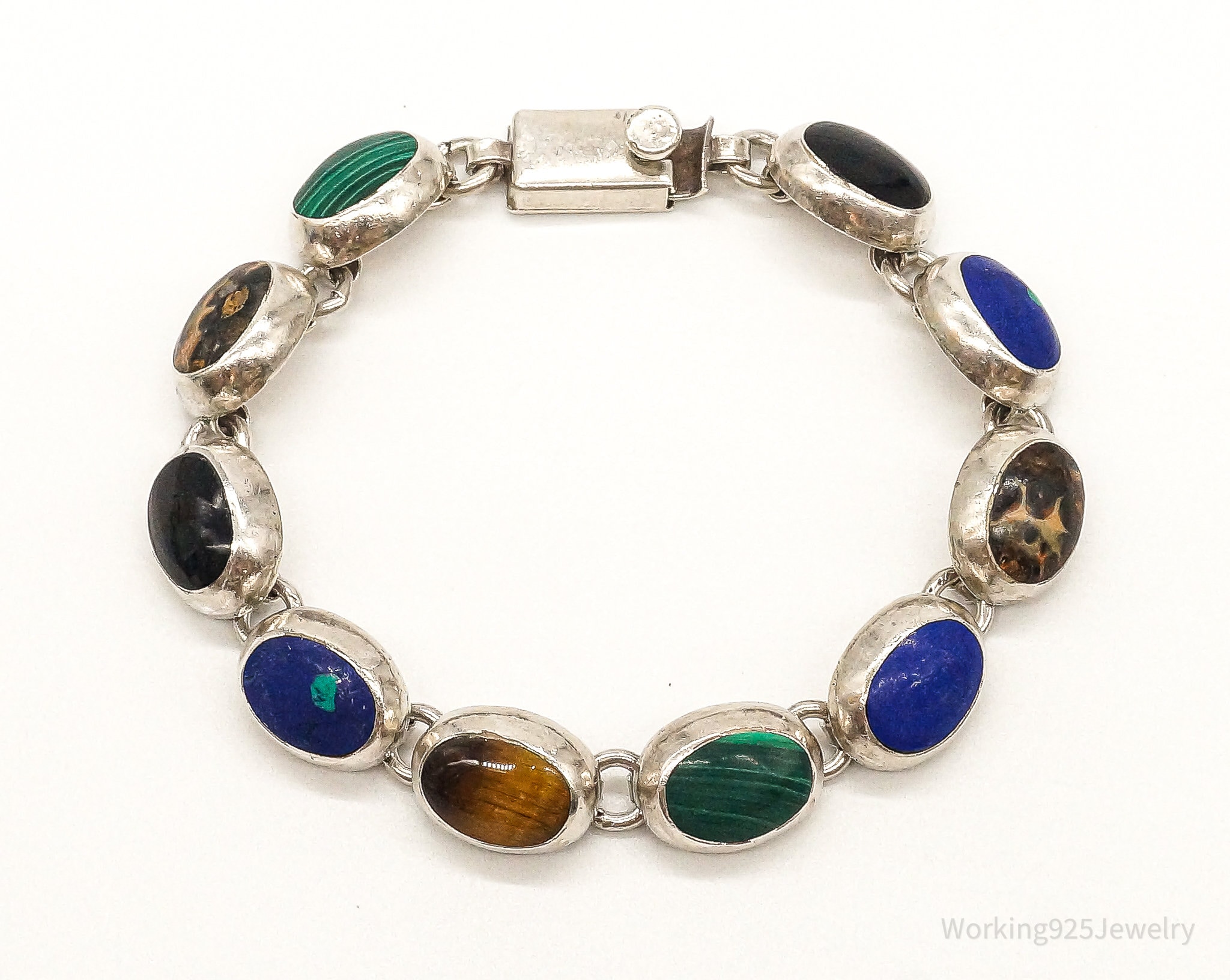 Mexico Vintage Multi Gem Stone Bracelet | labiela.com