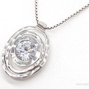 VTG Designer Silpada Large Cubic Zirconia Sterling Silver Necklace