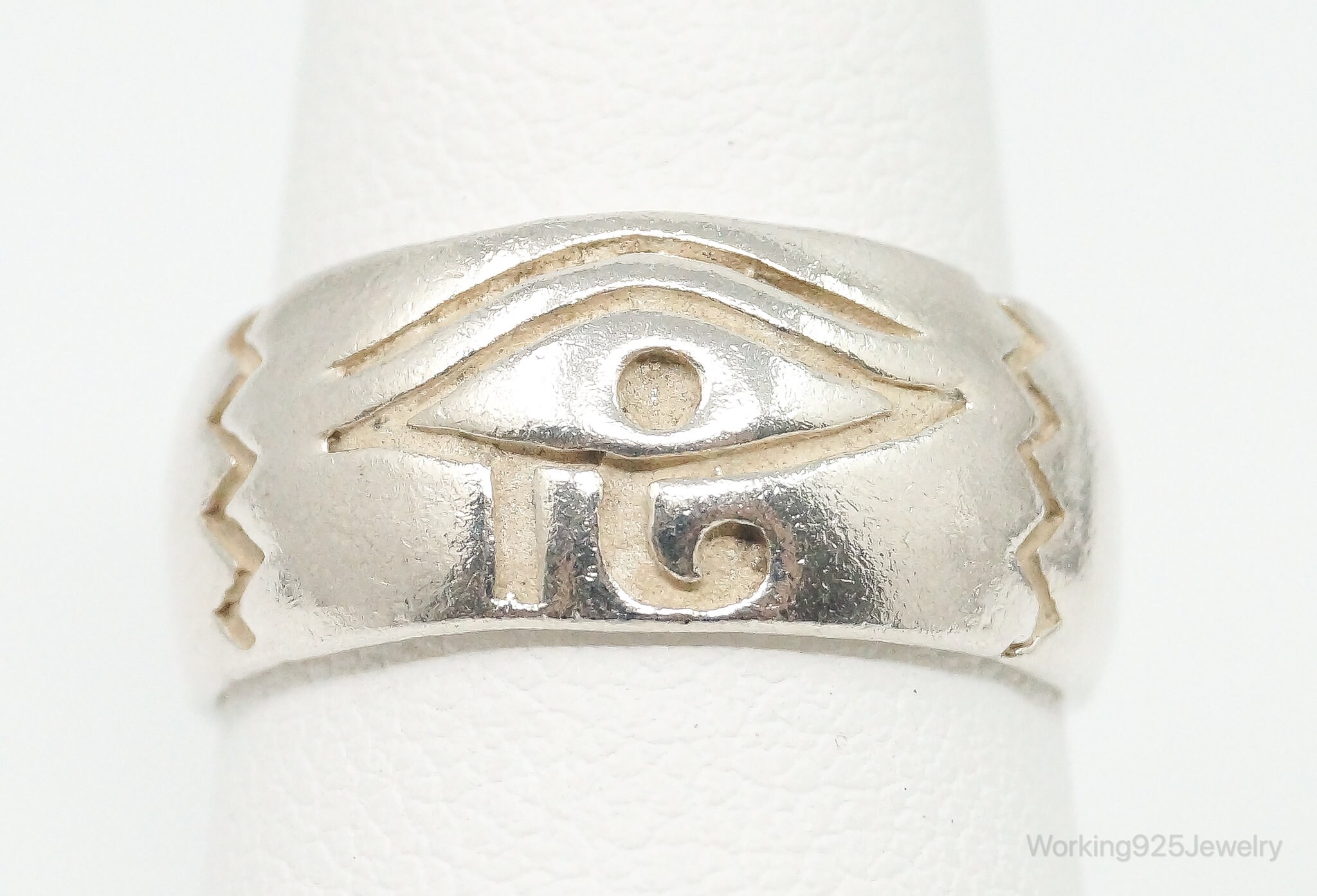 Details about   Antique-Finish Horus Eye Motif Band Silver 