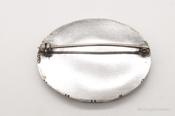 Antique Art Nouveau Silver Floral Pin Brooch - image 6